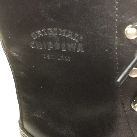Chippewa NWT 10” Black Leather Women’s Lace Up Kiltie Ropers, Size 11M/41.5 - Picture 7 of 15